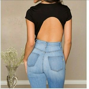 ✨WHITE Open back "Not So Basic" Tee - White